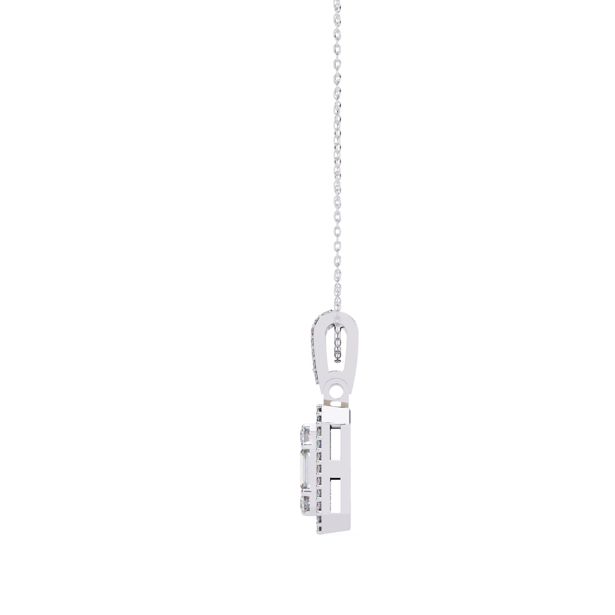 Solitairekart 0.72ct Natural Diamond Regal Prism Pendant-HI Color, VS-SI Clarity